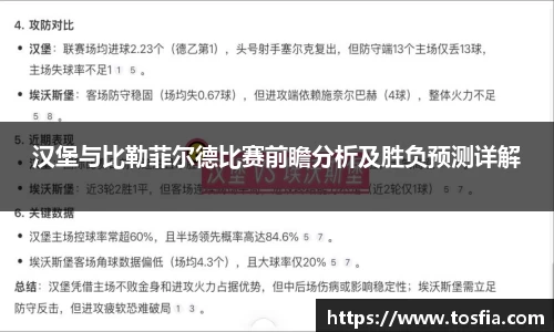 汉堡与比勒菲尔德比赛前瞻分析及胜负预测详解