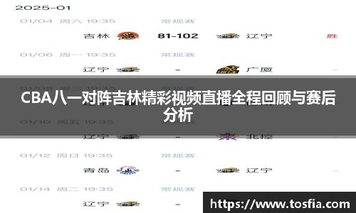 CBA八一对阵吉林精彩视频直播全程回顾与赛后分析